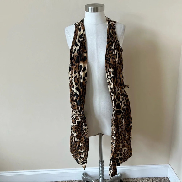 Nanette Lepore 100% silk leopard patterned wrap dress 2896 - Picture 5 of 10